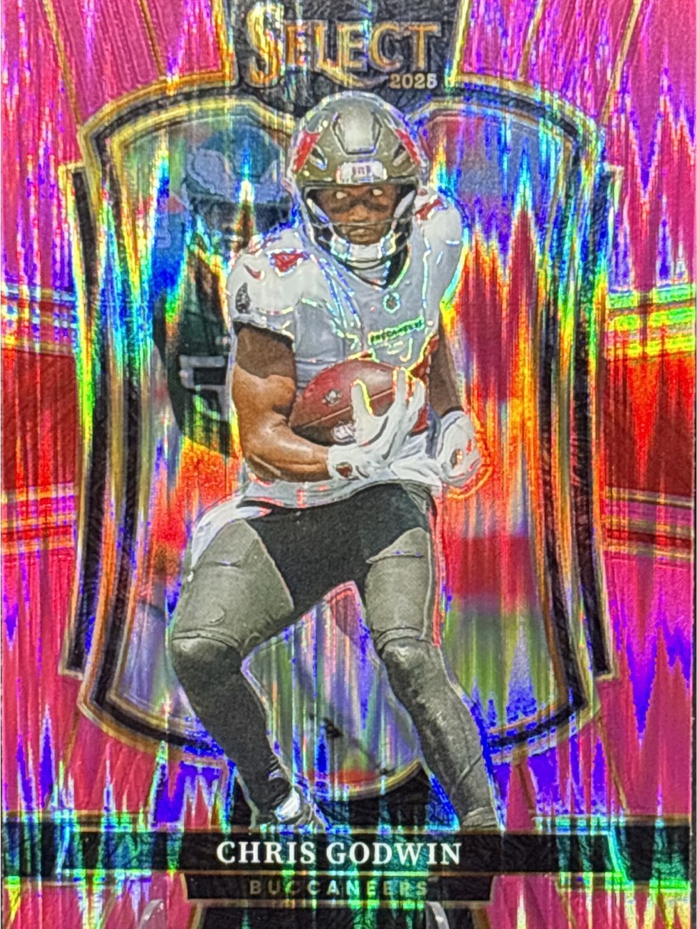 Panini Select 2025 Chris Godwin Holographic Football Card - Pink Parallel Prizm